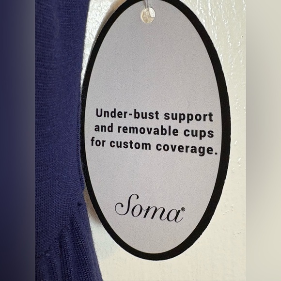 NWT Soma Weekend Soft Jersey Colorblock Trapeze Maxi Bra Dress Blue XL - Picture 4 of 6